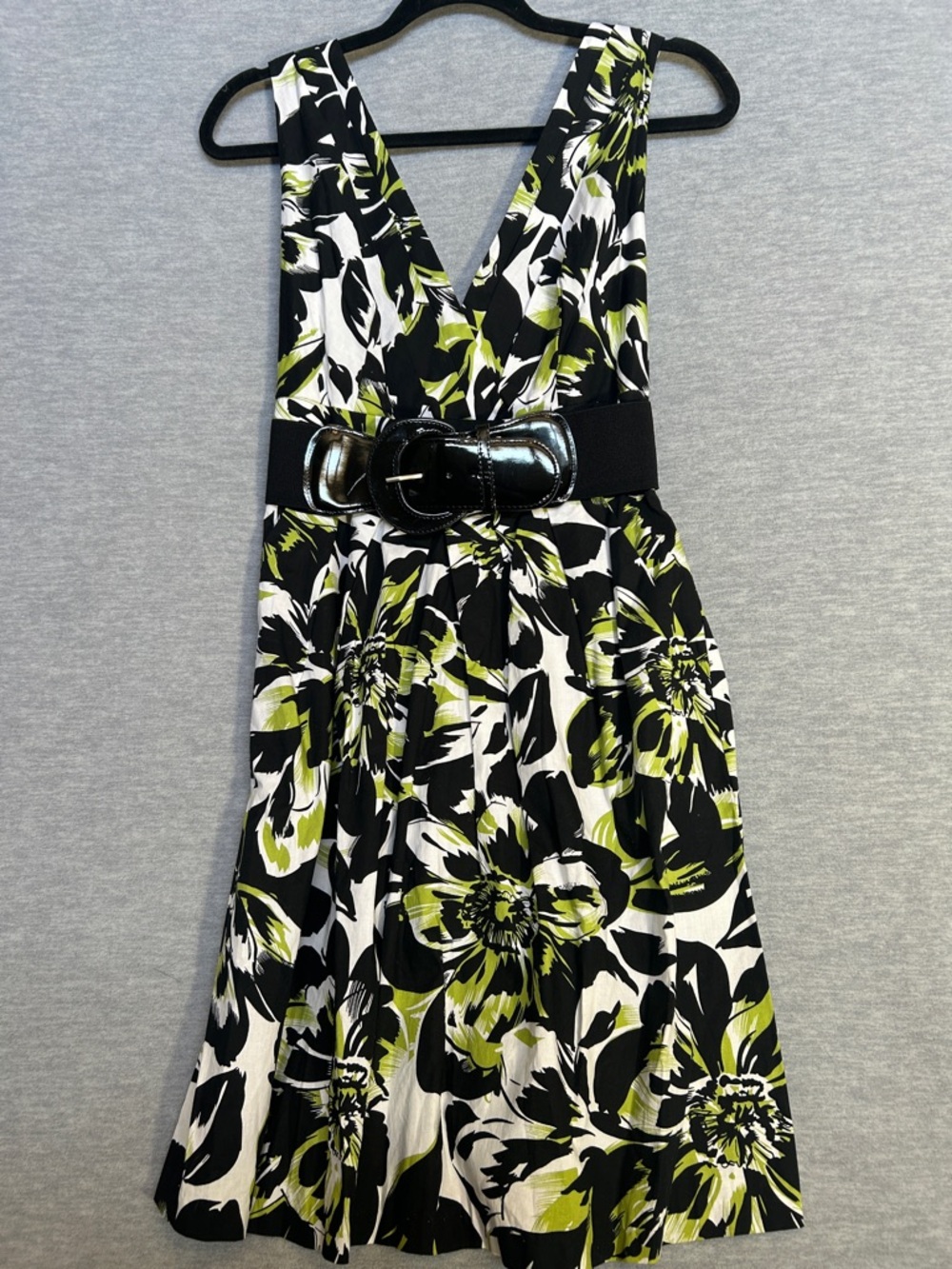 COREY P Tropical Floral Cruise Career Office Church Fitted Sundress w/Belt